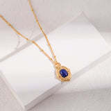 Lapis Lazuli Jewelry Set - Necklace & Earrings (Gold-Tone 925 Silver)