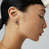 Lapis Lazuli Jewelry Set - Necklace & Earrings (Gold-Tone 925 Silver)