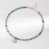 Adjustable Amazonite & Pearl Necklace - Gold-Tone 925 Silver