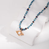 Adjustable Amazonite & Pearl Necklace - Gold-Tone 925 Silver