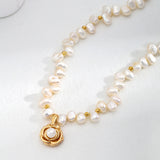 Adjustable Camellia Pearl Necklace - Gold-Tone 925 Silver