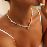 Adjustable Camellia Pearl Necklace - Gold-Tone 925 Silver