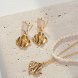 Adjustable Rice Pearl Necklace - 925 Silver with Gold-Tone