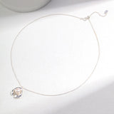 Adjustable 925 Silver Pearl Necklace - Raw Silver Finish (8mm Pearl)