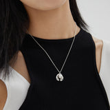 Adjustable 925 Silver Pearl Necklace - Raw Silver Finish (8mm Pearl)