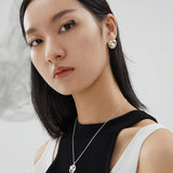 Adjustable 925 Silver Pearl Necklace - Raw Silver Finish (8mm Pearl)