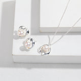 Adjustable 925 Silver Pearl Necklace - Raw Silver Finish (8mm Pearl)