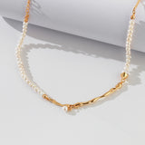 Adjustable Pearl Necklace Set - 925 Silver (Silver/Gold-Tone)