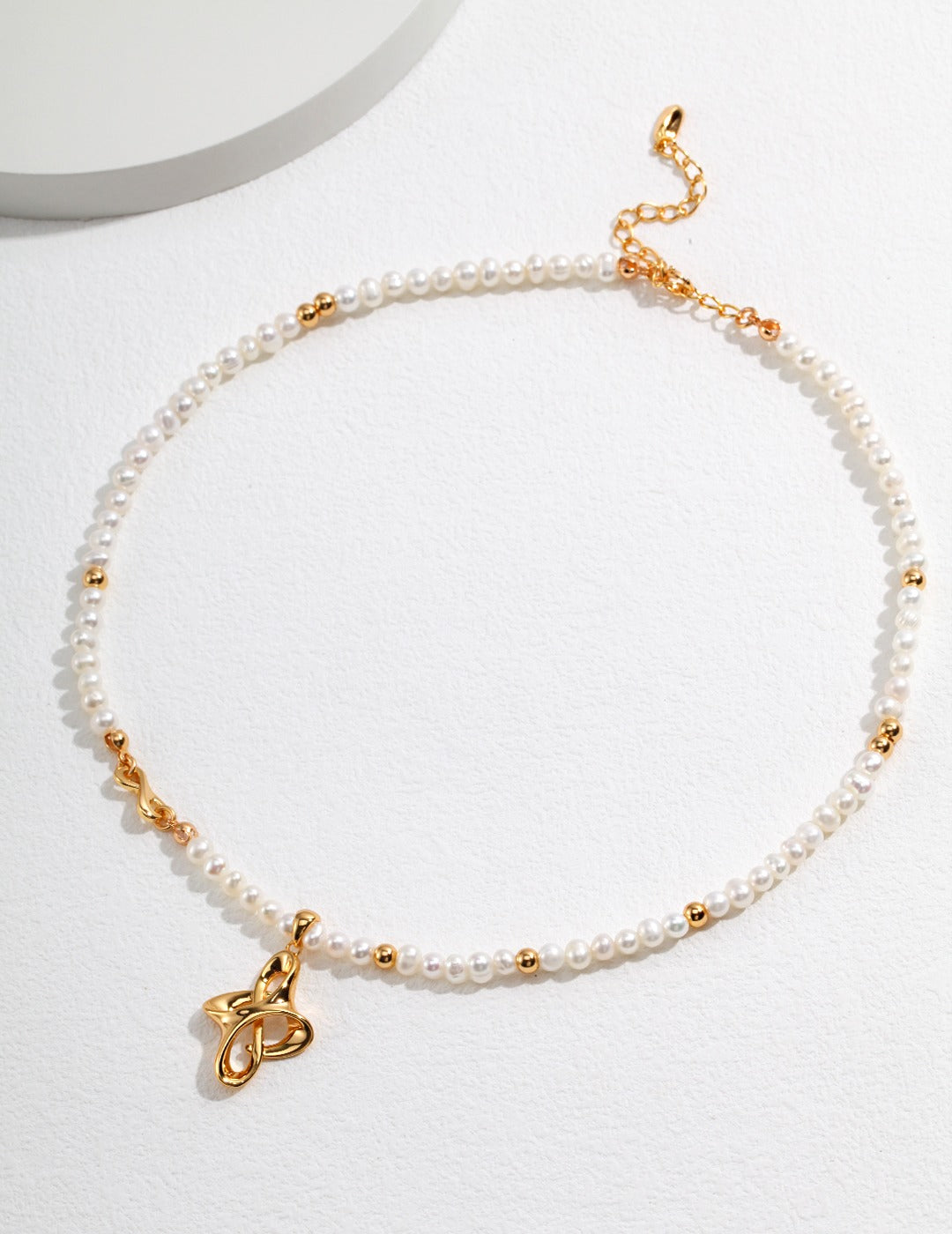 Adjustable French Pearl Necklace - 925 Silver