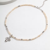 Adjustable French Pearl Necklace - 925 Silver