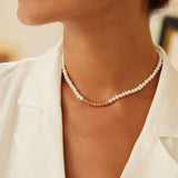 Crushed Silver Pearl Necklace - 925 Silver