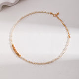 Crushed Silver Pearl Necklace - 925 Silver