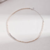 Crushed Silver Pearl Necklace - 925 Silver
