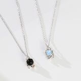 Dual Stone Adjustable Necklace - 925 Silver