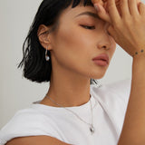 Dual Stone Adjustable Necklace - 925 Silver