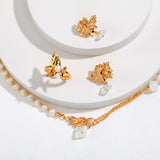 Adjustable Crushed Pearl & Opal Necklace - 925 Silver