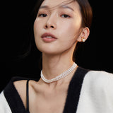 Renaissance-Style Rice Pearl Necklace - Gold-Tone 925 Silver