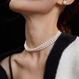 Renaissance-Style Rice Pearl Necklace - Gold-Tone 925 Silver