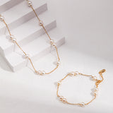 Adjustable Pearl & Silver Bead Set - 925 Silver