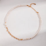 Adjustable S925 Silver Necklace with Pearl - Silver Tone / Gold Tone