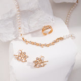 Adjustable S925 Silver Necklace with Pearl - Silver Tone / Gold Tone