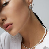 Adjustable S925 Silver Necklace with Pearl - Silver Tone / Gold Tone