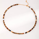 Adjustable 925 Silver Multi-Gemstone Necklace - Gold Tone