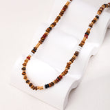 Adjustable 925 Silver Multi-Gemstone Necklace - Gold Tone