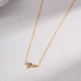 K Gold Tone Solid Silver Love Necklace & Earrings Set - Minimalist Elegance