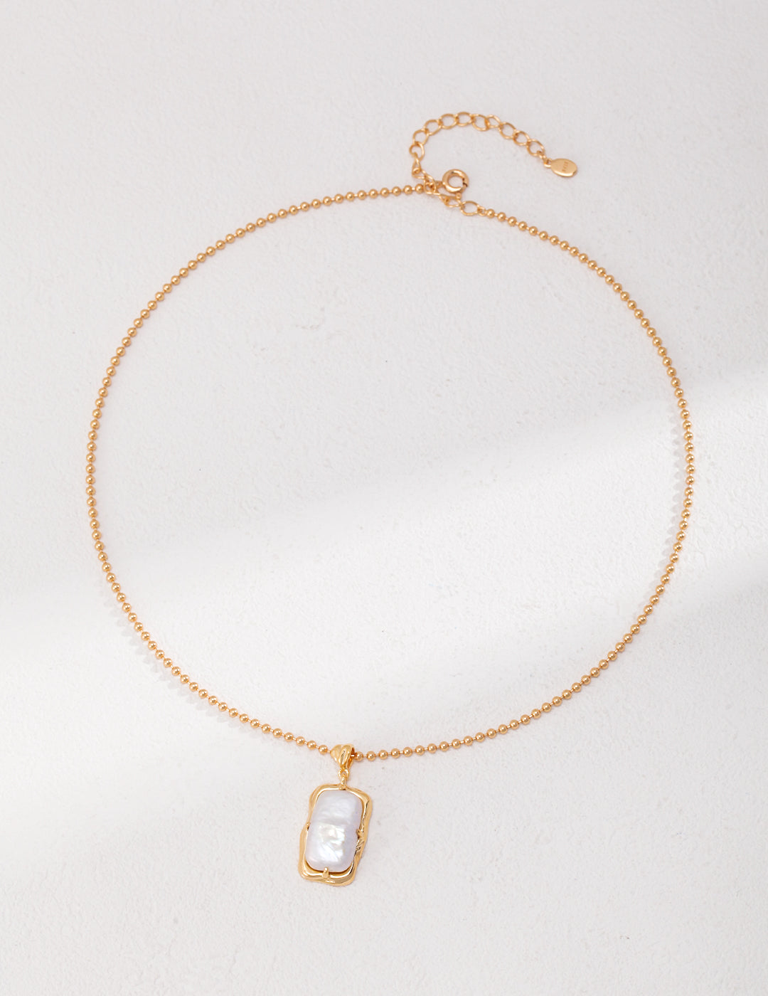 Adjustable Natural Pearl Necklace & Earrings Set - Vintage Gold Tone