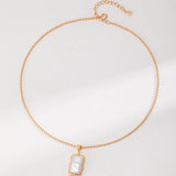 Adjustable Natural Pearl Necklace & Earrings Set - Vintage Gold Tone