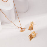 Minimalist French-Style Zirconia Necklace - Vintage Gold Tone
