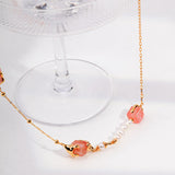 Geometric Pearl Necklace - Raw Silver