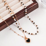 Adjustable Tiger Eye Bracelet & Necklace Set - Vintage Gold Tone