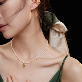 Vintage Gold Adjustable Rice Pearl Choker - Minimalist Luxury