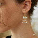 Vintage Pearl & Shell Earrings - 925 Silver (Gold-Tone)
