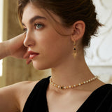 Adjustable Tiger's Eye & Pearl Necklace - 925 Silver
