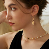 Adjustable Tiger's Eye & Pearl Necklace - 925 Silver