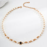 Adjustable Tiger's Eye & Pearl Necklace - 925 Silver