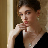 Adjustable Baroque Pearl Necklace - 55+6cm Gold-Tone 925 Silver