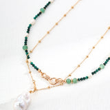 Adjustable Baroque Pearl Necklace - 55+6cm Gold-Tone 925 Silver