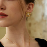 Adjustable Pearl Pendant Necklace - 925 Silver (Silver/Gold-Tone)