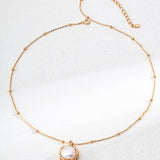 Adjustable Pearl Pendant Necklace - 925 Silver (Silver/Gold-Tone)