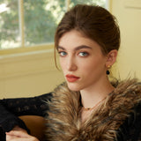Onyx Drop Earrings - Vintage Gold 925 Silver