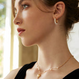 Adjustable Pearl Pendant Necklace - 925 Silver (Gold-Tone)