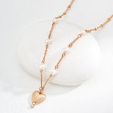 Adjustable Pearl Pendant Necklace - 925 Silver (Gold-Tone)