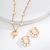 Adjustable Pearl Pendant Necklace - 925 Silver (Gold-Tone)
