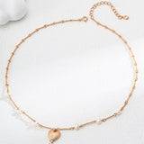 Adjustable Pearl Pendant Necklace - 925 Silver (Gold-Tone)