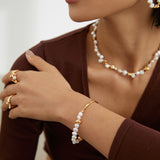 Fluid Pearl Bracelet - 925 Silver (Silver/Gold-Tone)