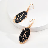 Chinese-Inspired Enamel Earrings - 925 Silver (Gold/Silver-Tone)